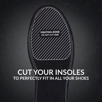 30seven - Heated ajustable textile insoles - Black - cut your insoles to perfectly fit in all your shoes