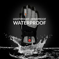 30seven heated gloves - extra warm gloves with primaloft insulation - in grey - 3 hot spots: back ot the hands, fingers and fingertips - lightweight - waterproof - windproof