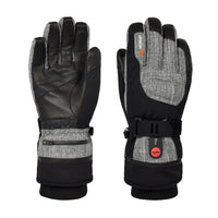30seven heated gloves - extra warm gloves with primaloft insulation - in grey - 3 hot spots: back ot the hands, fingers and fingertips