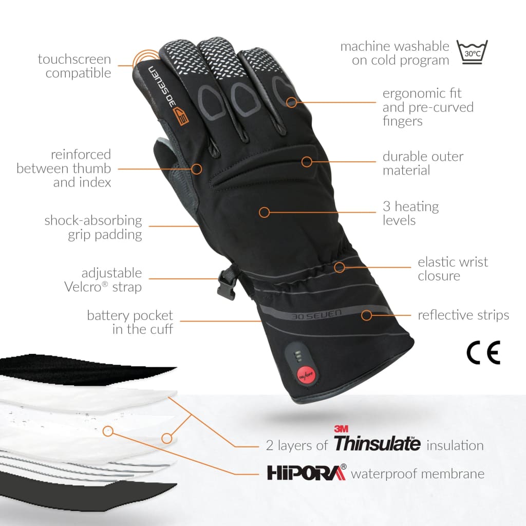 Beheizte Fahrradhandschuhe mit Novaheat®-Technologie – 30seven