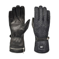 Beheizte Hybrid-Lederhandschuhe Schwarz Grau – 30seven
