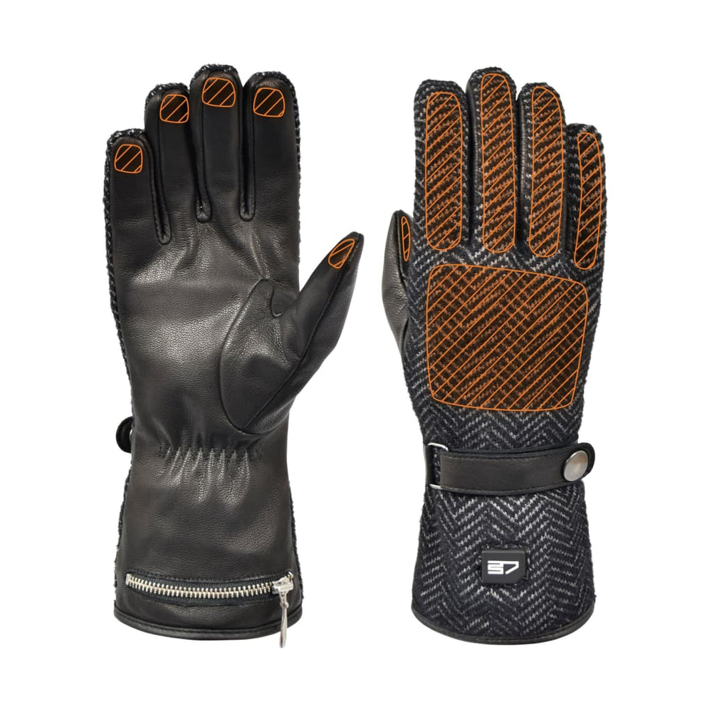 30seven beheizbare fahrradhandschuhe test Beheizte Hybrid-Lederhandschuhe Schwarz Grau – 30seven