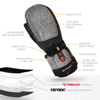 Heated Mittens — Extra-Warm with Primaloft Insulation —