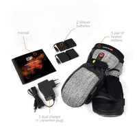 Heated Mittens — Extra-Warm with Primaloft Insulation —