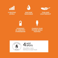 Heated padded jacket with removable hood - Black - 4 hot spots: neck, shoulders, kidneys and lowerback - 4 Heating levels - machine washable - thin and lightweight - powered by 30seven powerbank - charge your phone while heating - up to 4 hours of heating