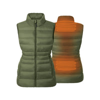 30seven - Heated padded bodywarmer - Khaki - 4 hot spots: neck, shoulders, kidneys, lower back
