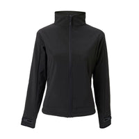 30seven heated softshell jacket - slim fit for women - with extra warm fleece lining - black - 4 hot spots: shoulders, neck, kidneys, lower back