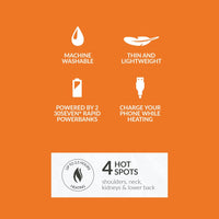 30seven heated softshell sleeveless jacket - regular fit for women - with extra warm fleece lining - black - 4 hot spots: neck, shoulders, kidneys and lower back - machine washable - thin and lightweight - powered by 2 30seven rapid powerbanks - charge your phone while heating - up to 2.5 hours of heating