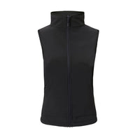 30seven heated softshell sleeveless jacket - slim fit for women with extra warm fleece lining - 4 hot spots: neck, shoulder, kidneys and lower back - black