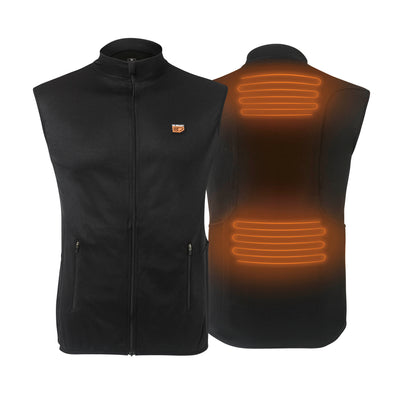 Heated baselayer - Black - 4 hot spots: neck, shoulders, kidneys and lower back