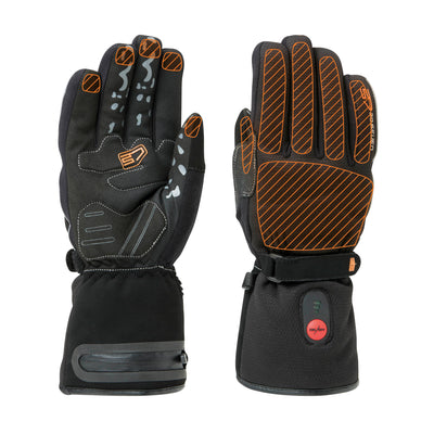 30seven heated gloves regualr waterproof - in black - with 3 hot spots: back of the hand, fingers and fingertips