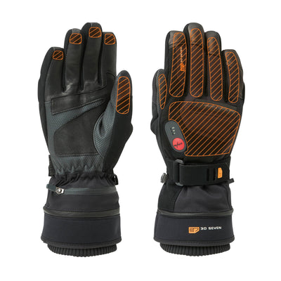 30seven Heated gloves extra warm waterproof - Black - 3 hot spots: back of the hand, fingers and fingertips