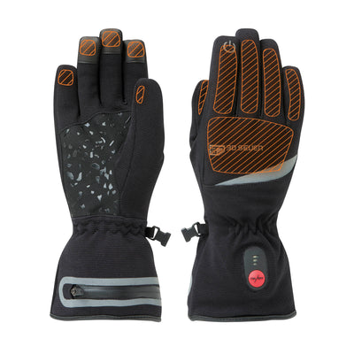 30seven heated clothing - heated gloves - thinsulate comfort - lightweight, stretch, waterproof - for winter- in black - 3 hot spots: back of the hands, fingers and fingertips