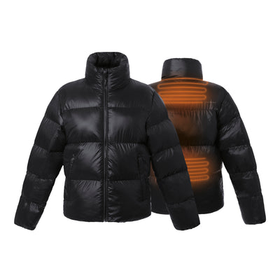 30seven Heated padded jacket - Shiny Black -  4 hot spots: neck, shoulders, kidneys, lower back